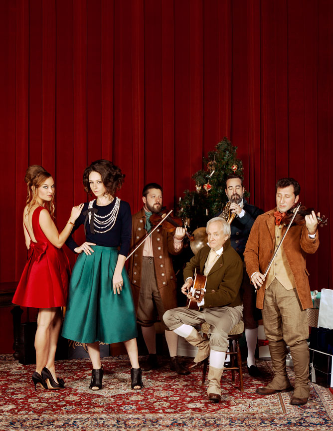 Holiday fashion with the cast of a christmas carol