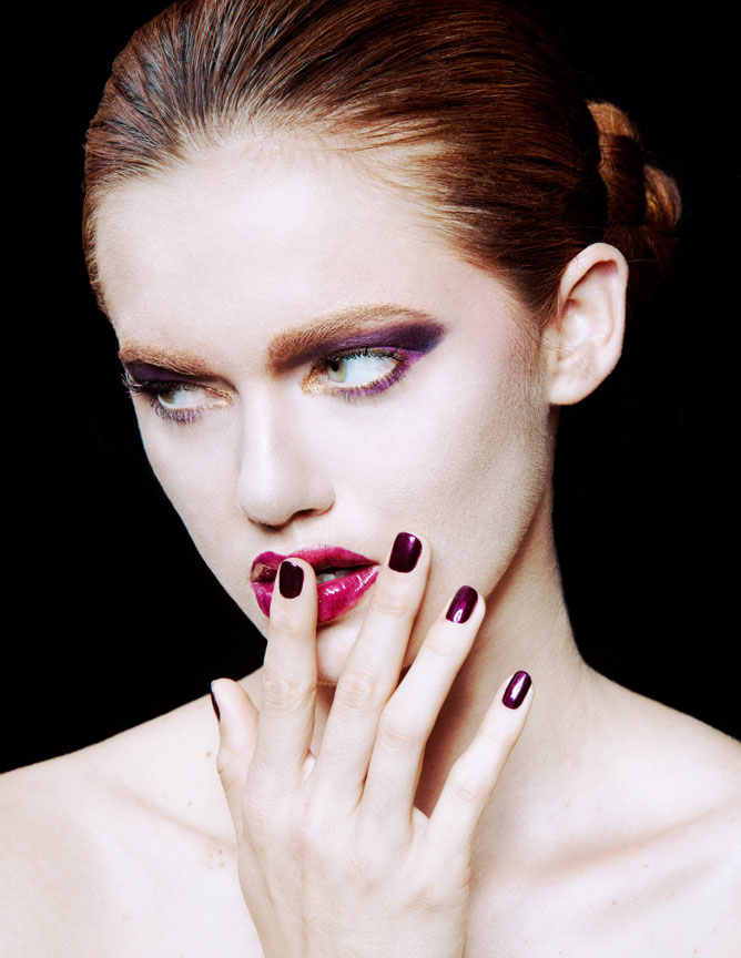 purple beauty makeup and nails